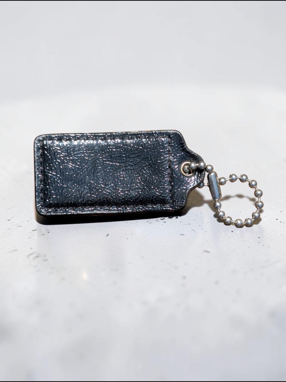 Coach 2.25" Blue Patent Leather Hangtag - Picture 4 of 5